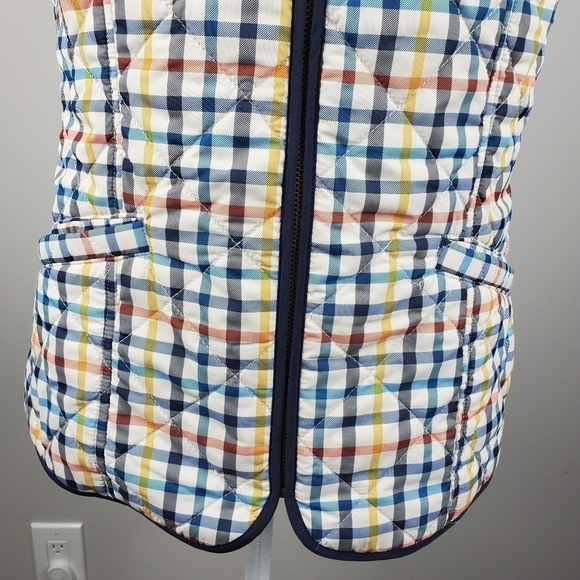 Talbots Plaid Quilted Vest Colorful Zip Up S - Picture 4 of 9